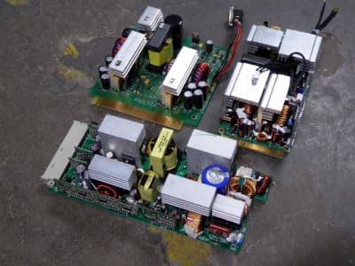 Server Power supply Printed Circuit Boards (PCBs) with finned silver heatsinks & copper coils