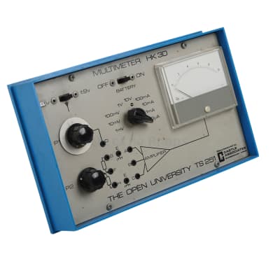 Electronics teaching aid with analogue meter, switches & connectors