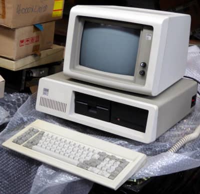 Non-practical 1980s IBM Computer, monitor and keyboard