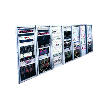 Light Grey Framed Practical Server Racks With Colourful lights