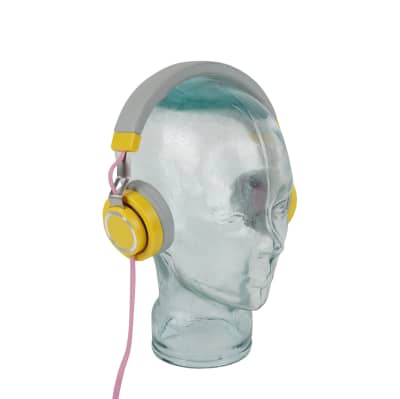 Grey & Yellow Contemporary Headphones