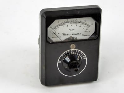 Period black bakelite panel meter with rotary switch