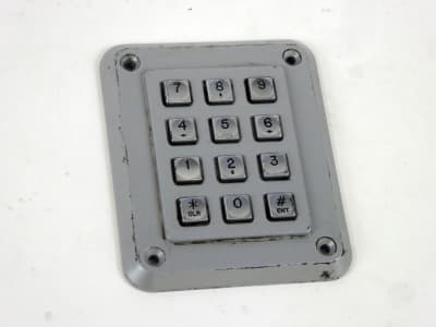Silver 3 x 4 Square Mountable vandal resistant security keypad