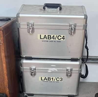 Satin silver flightcases with top handle & shoulder strap