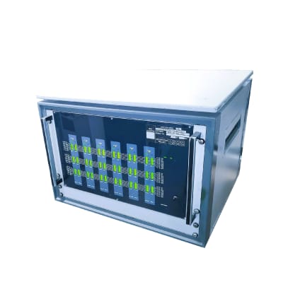 Desktop cabinet with green LED server panel