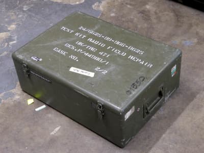 Khaki painted aluminium military/army flight case