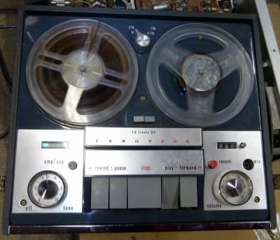 Practical Tandberg reel to reel tape recorder with wood cheeks