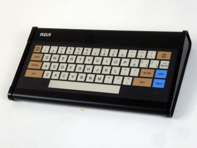 Black membrane QWERTY keyboard with white & coloured keys