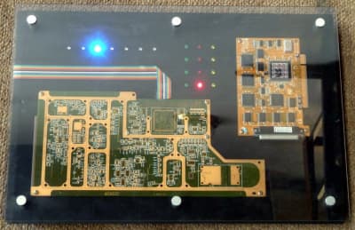 Practical animated digital desktop display with keypad.