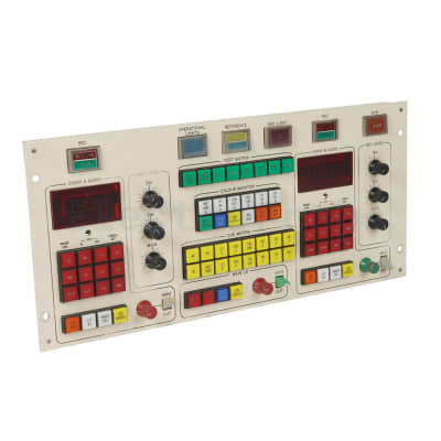 Practical control panel with coloured square buttons & controllable counters