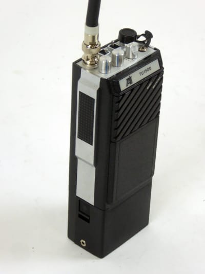 1980s walkie talkie radio with long waggly aerial