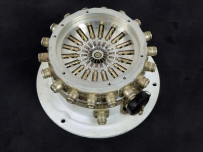 Radio Frequency direction finding aerial switchbox with radiating knobbly silver sockets