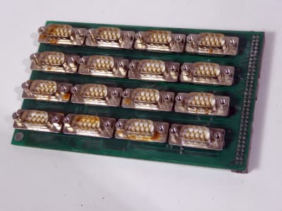 Matrix of 12 x 9 pin D connectors mounted on Printed Circuit Board