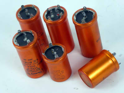 Orange tubular electrolytic capacitors