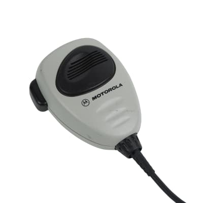 White Motorola fist Microphone