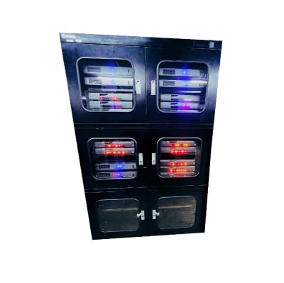 Wardrobe sized black twinkly network/server cabinet/rack