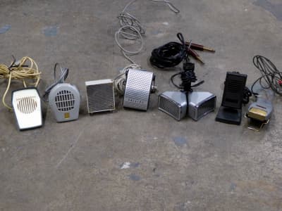 Selection of period desk/table microphones