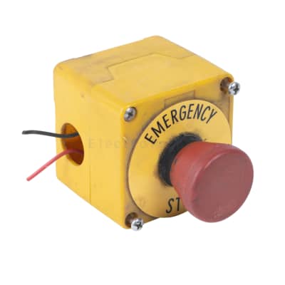 Emergency Stop. Yellow.