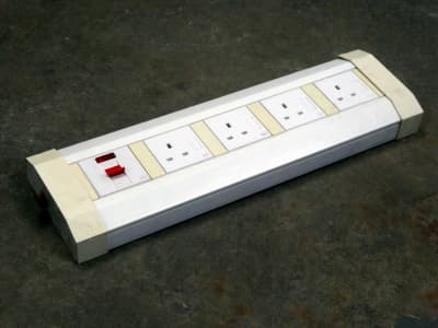 Wall mount mains electric power socket strips