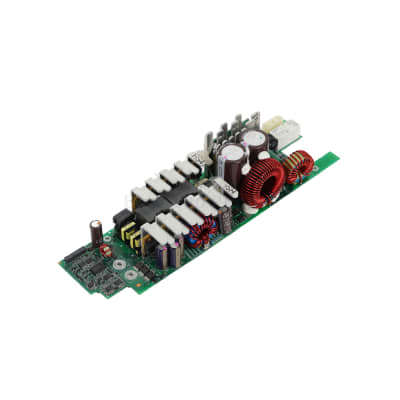 Server Power supply Printed Circuit Board with fins & multiple coloured doughnut coils