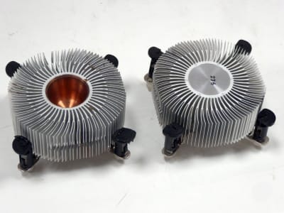 CPU coolers / heatsinks with curved radial fins