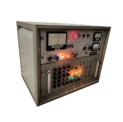 INDUSTRIAL STYLE DESKTOP CABINET WITH METERS AND PROMINENT LIGHTS