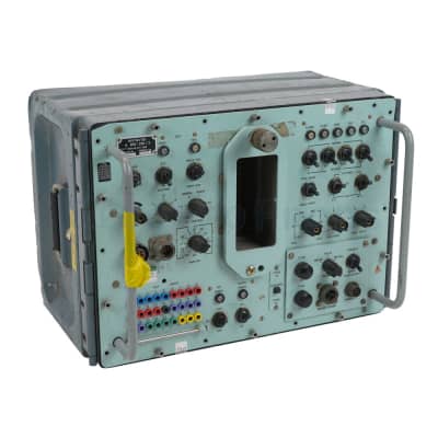 Non-practical admiralty blue control panel with knobs & colourful sockets