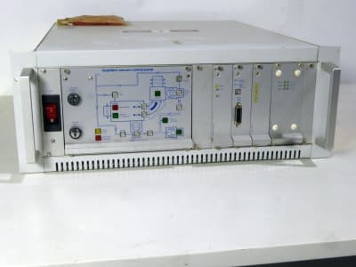 Silver & white rack mounting control panel with vacuum mimic diagram, indicators