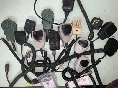 Example Selection of curly cabled fist microphones for walkie talkie & CB