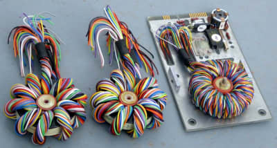 Colourful wire wound doughnut shaped coil components