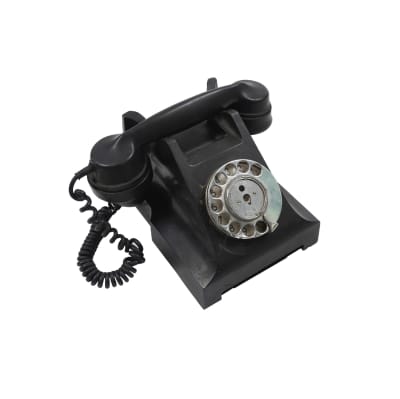 1940s vintage sharp edged black bakelite GPO 300 telephone