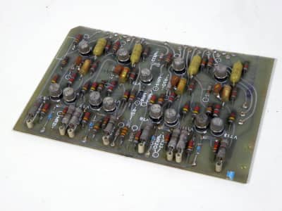 1960s Printed Circuit Board with transistors, colour banded resistors