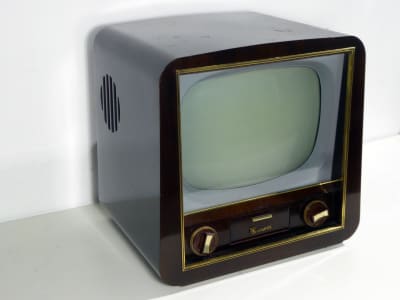 1957 vintage dark wood PYE continental CTM17F 17" CRT TV