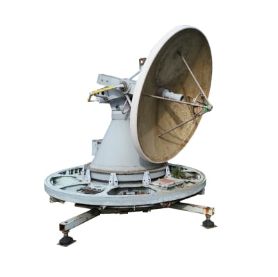 Navy ship's steerable radar dish