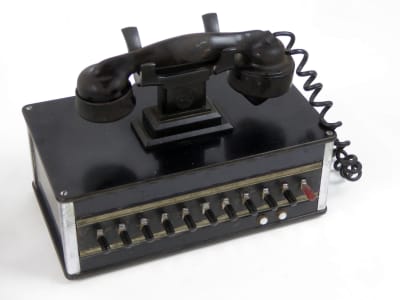 WW2 period internal office telephone exchange with multiple extension connecting switches