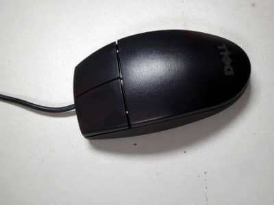 Plain black computer mouse