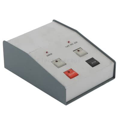4 x push buttons on small sloping desktop box