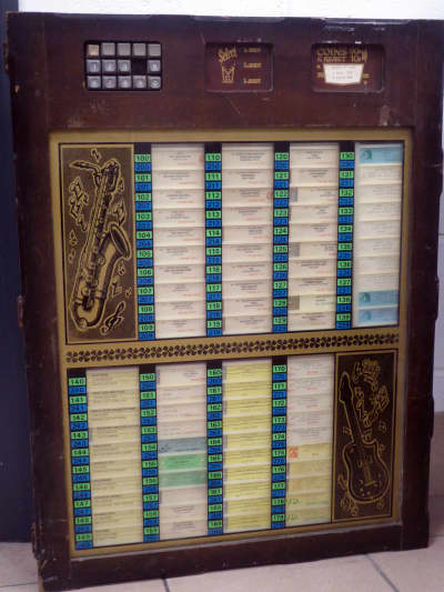 Wall mounted 1970s era jukebox selector panel