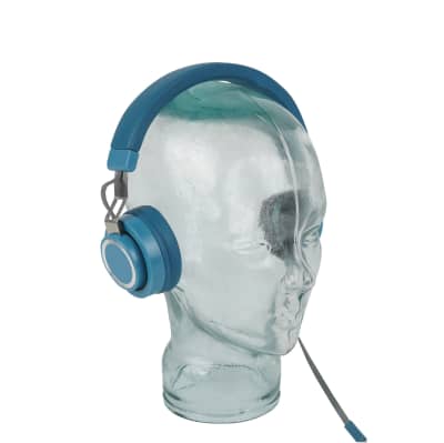 Metallic Blue Contemporary Headphones 