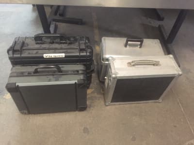 Assorted empty cases/flight cases/peli cases/suit cases