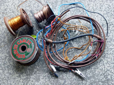 Period cables, wire spools test leads etc