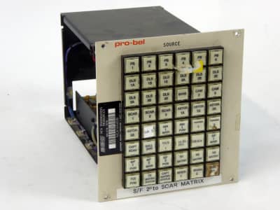 Broadcast studio panel of 6 x 8 matrix of legended push buttons