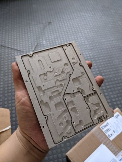 Intricately machined aluminium plate