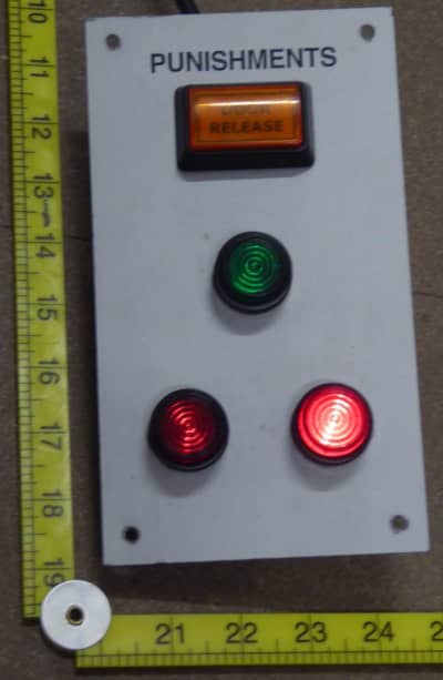 Practical panel with button controlled lamps