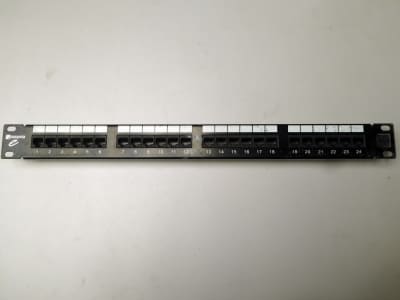 Rack mounting single row ethernet black patch panel