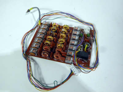 Printed Circuit filter Board with multiple copper doughnut coils & transparent relays
