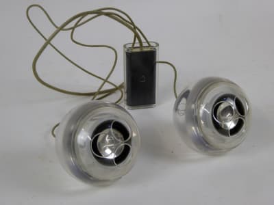 Arty apple sphericial transparent computer speakers