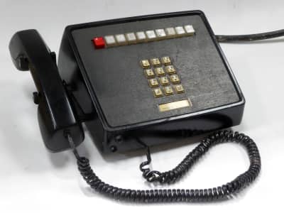 Small office switchboard telephone console, pushbutton dialling, extension buttons