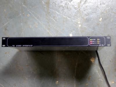 Practical black 1U VA Audio interface panel with coloured LEDs