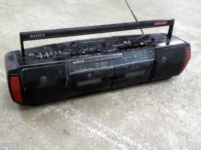 Non practical 1980s-1990s boom box/ghetto blaster twin cassette recorder